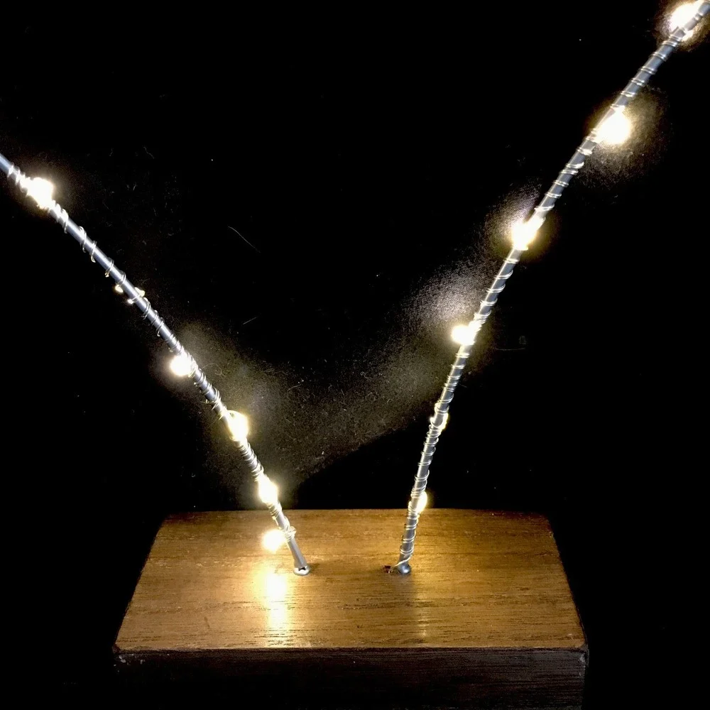 Heart Shaped LED Light Battery Powered 2 AA's Wood Base Night Light Valentines